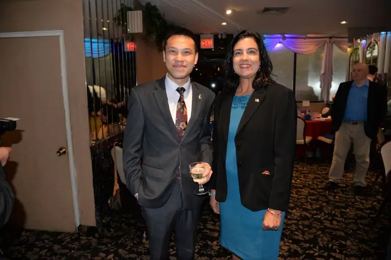 Two attendees at a Brooklyn GOP dinner event